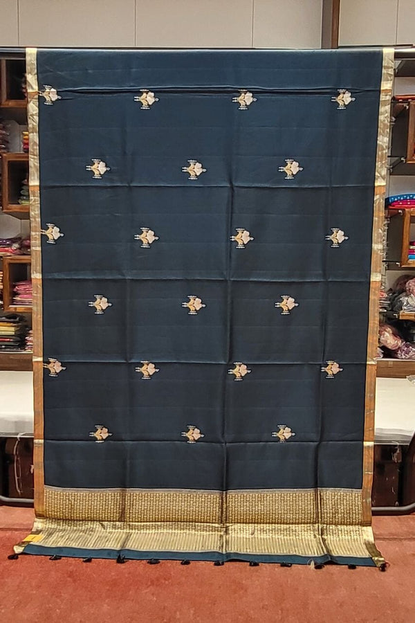 Pure Mashru Silk Saree with Golden Pallu