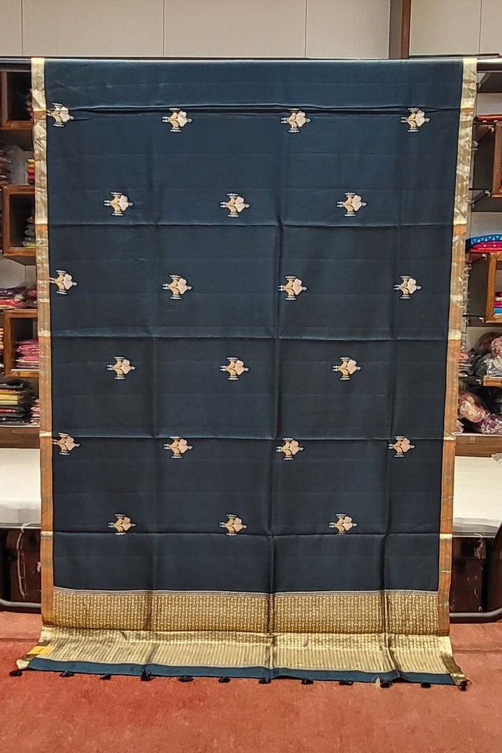 Pure Mashru Silk Saree with Golden Pallu