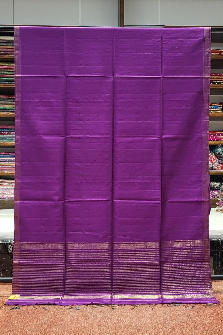 Plain Matka Silk Saree with Kalamkari Blouse Piece