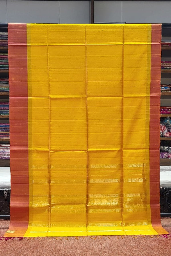 Matka Silk Saree With Red Border