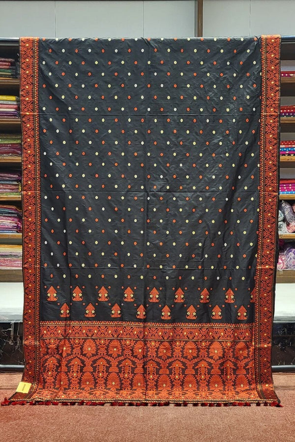 Assamese Silk Saree Pure Muga Black Colour