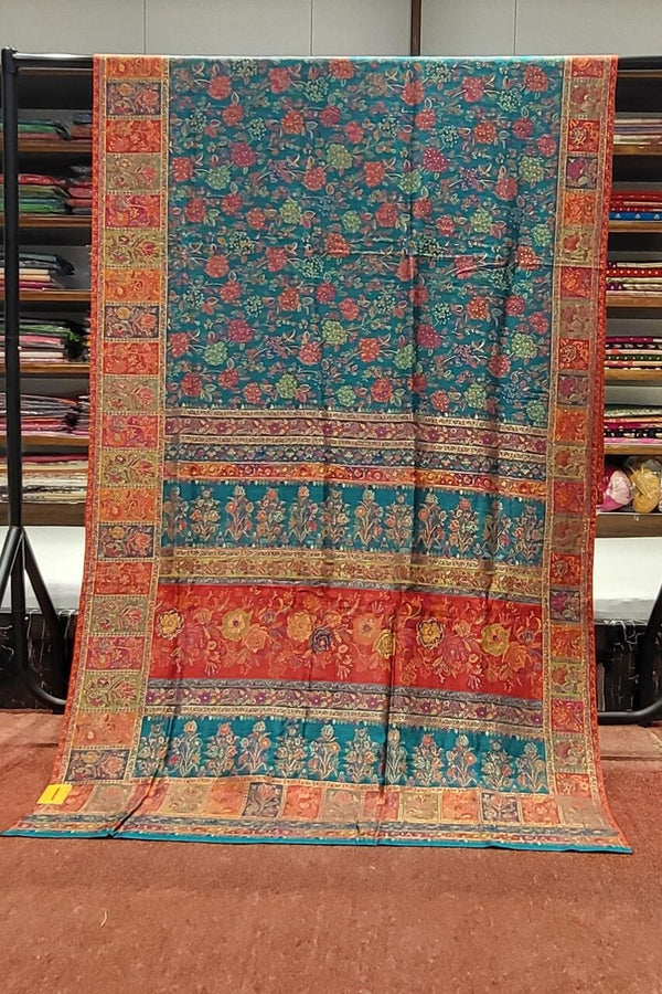 Kashmiri Embroidery Saree With Handwoven Resham work
