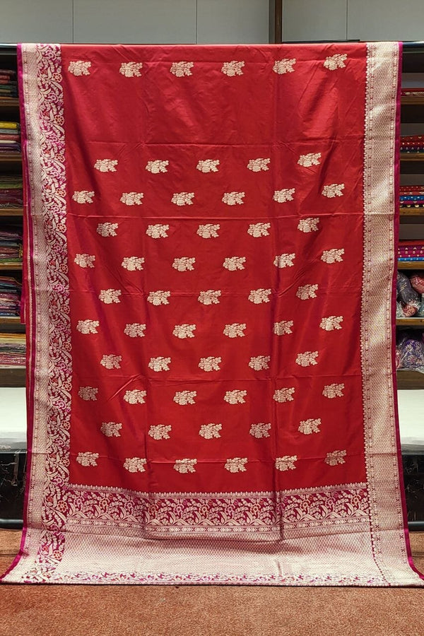 Pure Katan Silk Saree for Brides- Red Colour