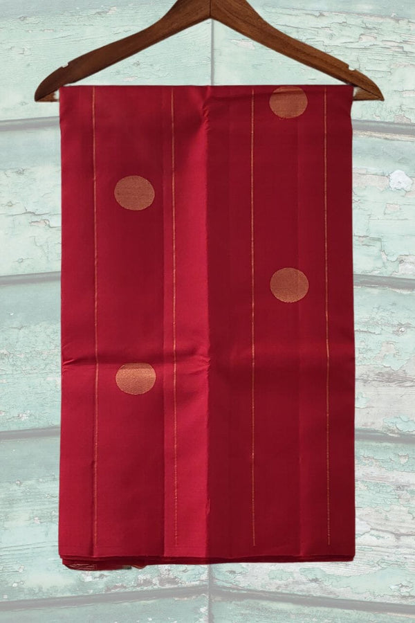 Borderless Kanjivaram Silk Saree in Red Colour