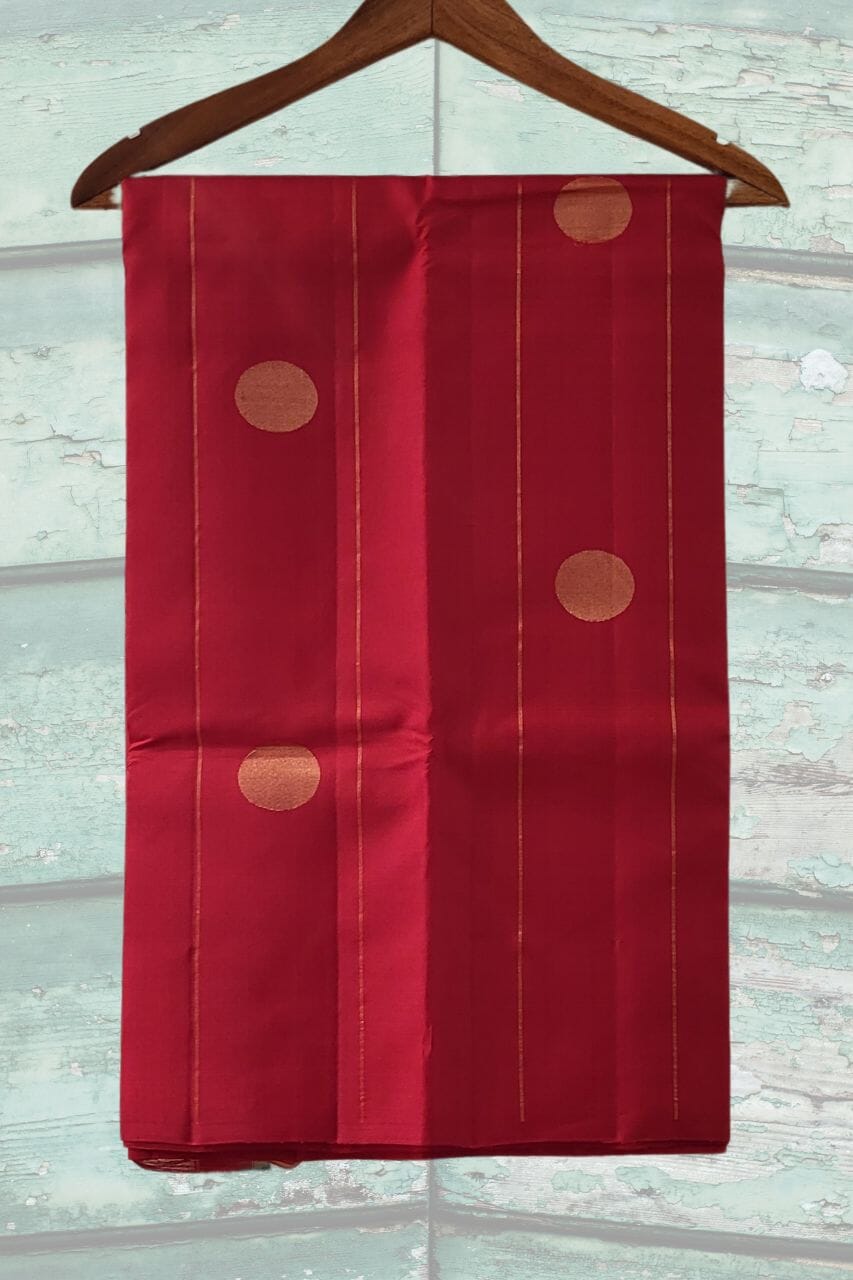 Borderless Kanjivaram Silk Saree in Red Colour