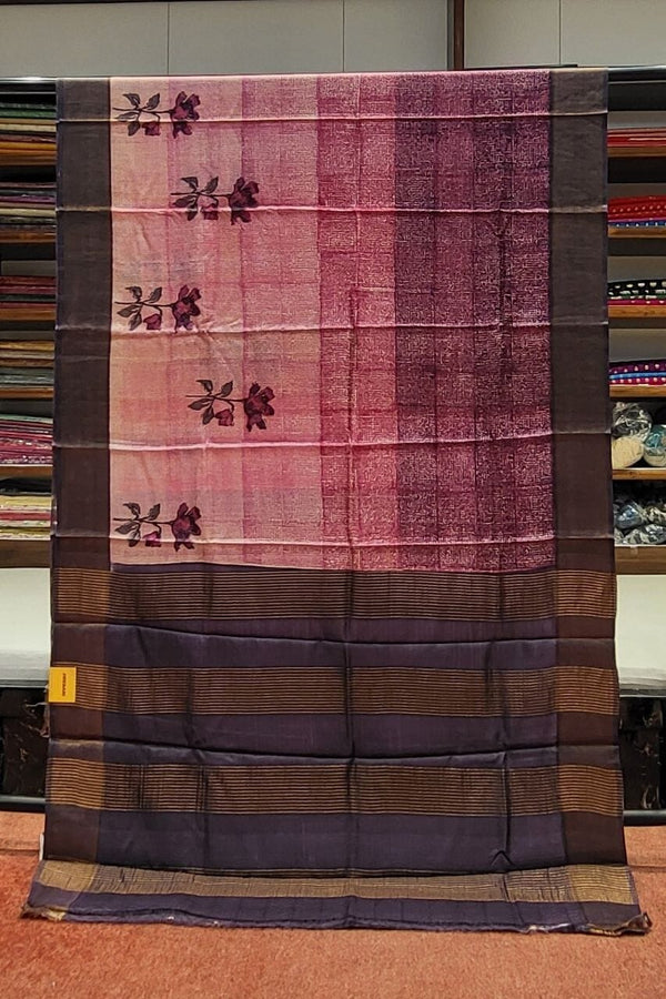 Pure Tussar Silk Saree- Shaded Colour