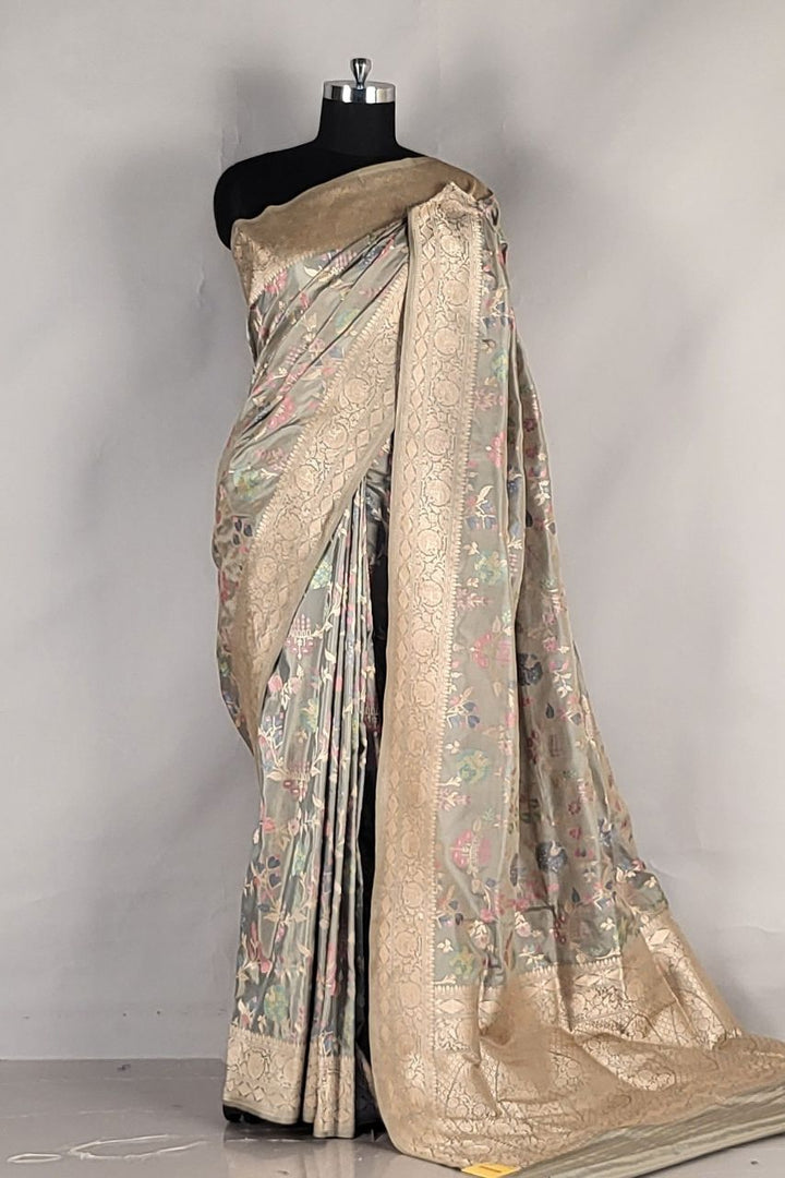 Pure Katan Silk Saree With Minakari Work