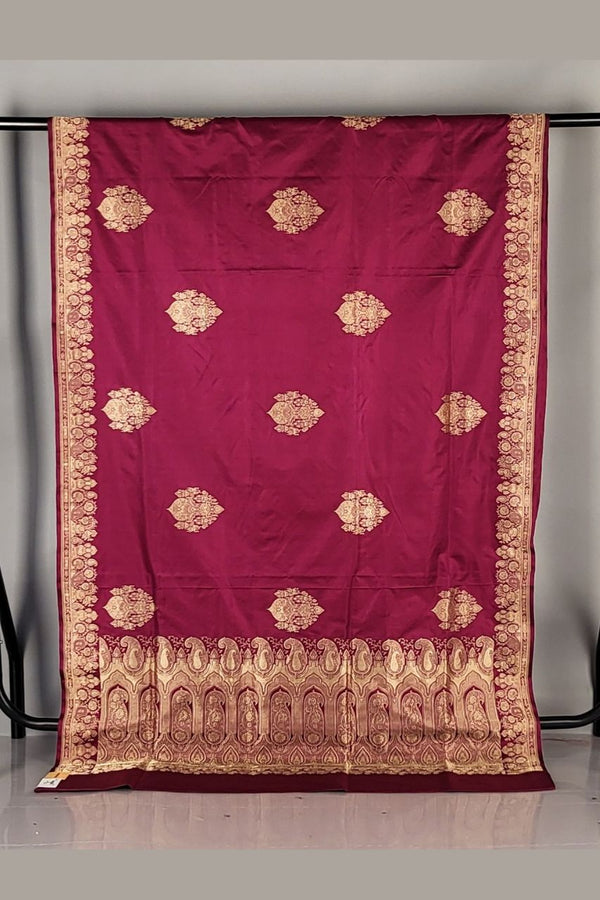 Pure Silk Saree in Katan with Antique Zari Work