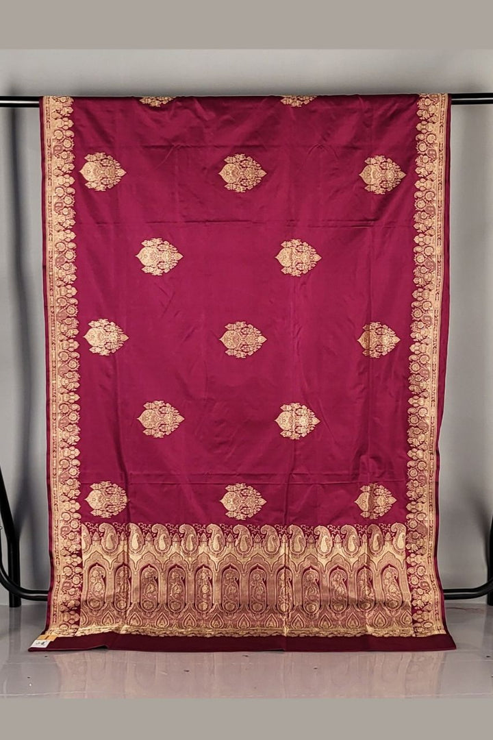Pure Silk Saree in Katan with Antique Zari Work