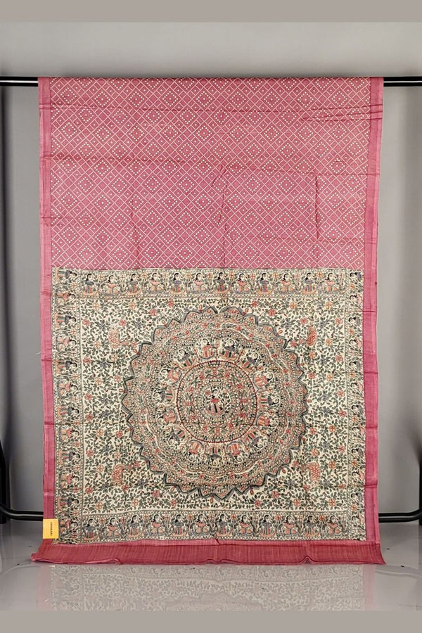 Pure Tussar Silk Saree with Traditional Pallu