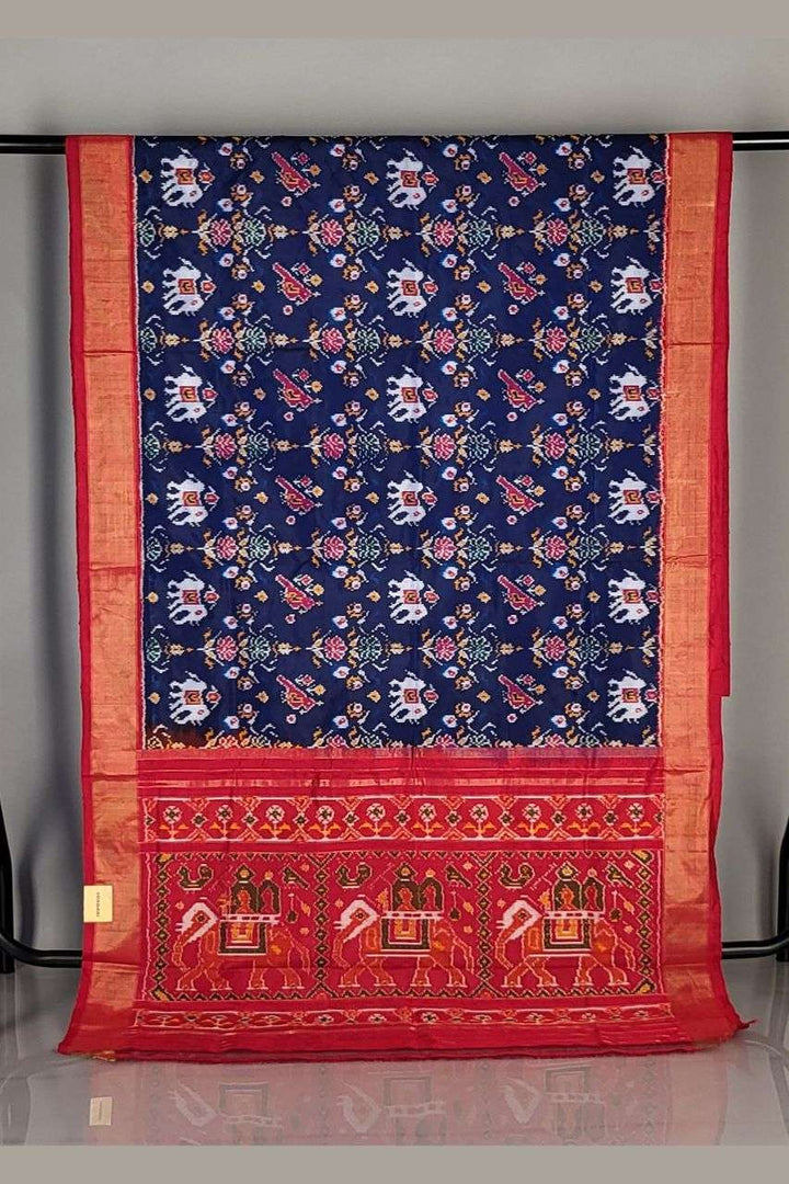 Rajkot Patola Saree With Elephant Motif