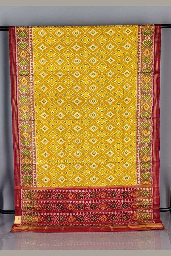 Rajkot Patola Silk Saree with Ikkat Border