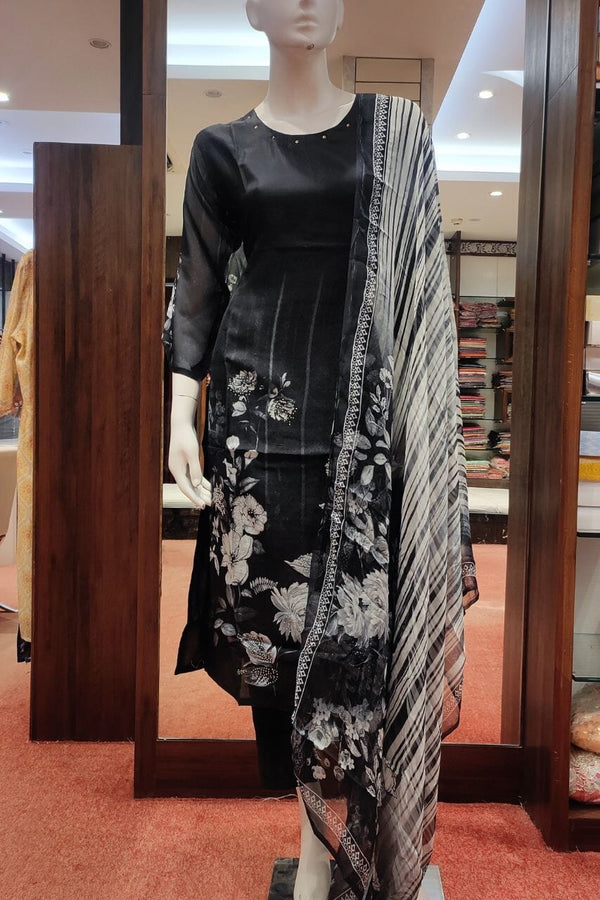 Ready-Made Kurti Pant Set In Black