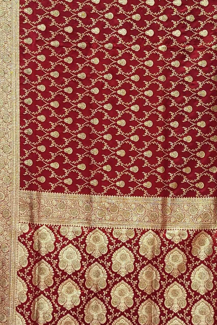 Bridal Banarasi Saree In Maroon Colour
