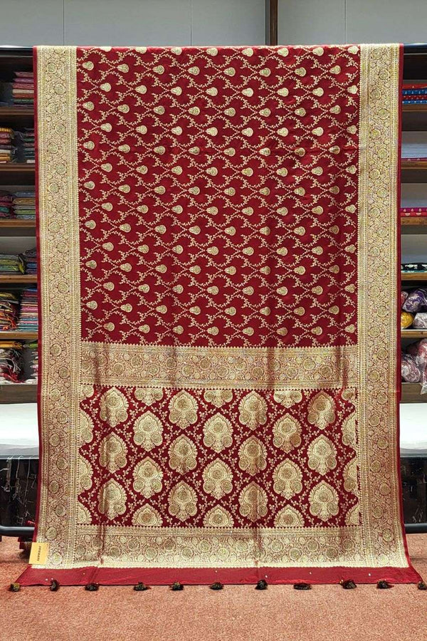 Bridal Banarasi Saree In Maroon Colour