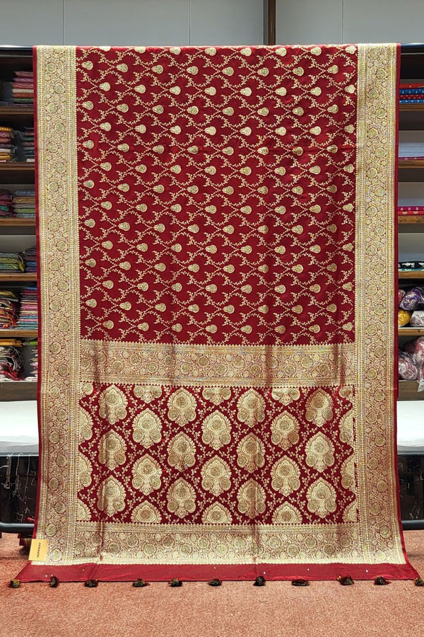 Bridal Banarasi Saree In Maroon Colour