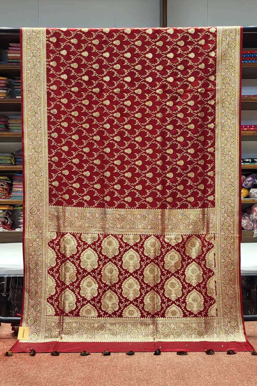 Bridal Banarasi Saree In Maroon Colour