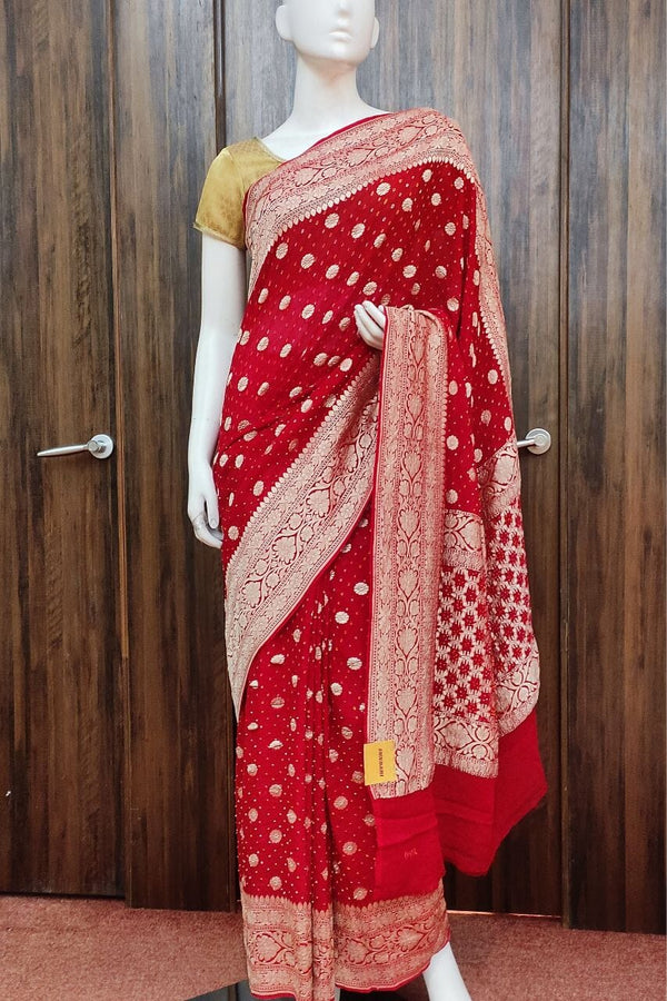 Red Gharchola Saree For Karwa Chauth Special