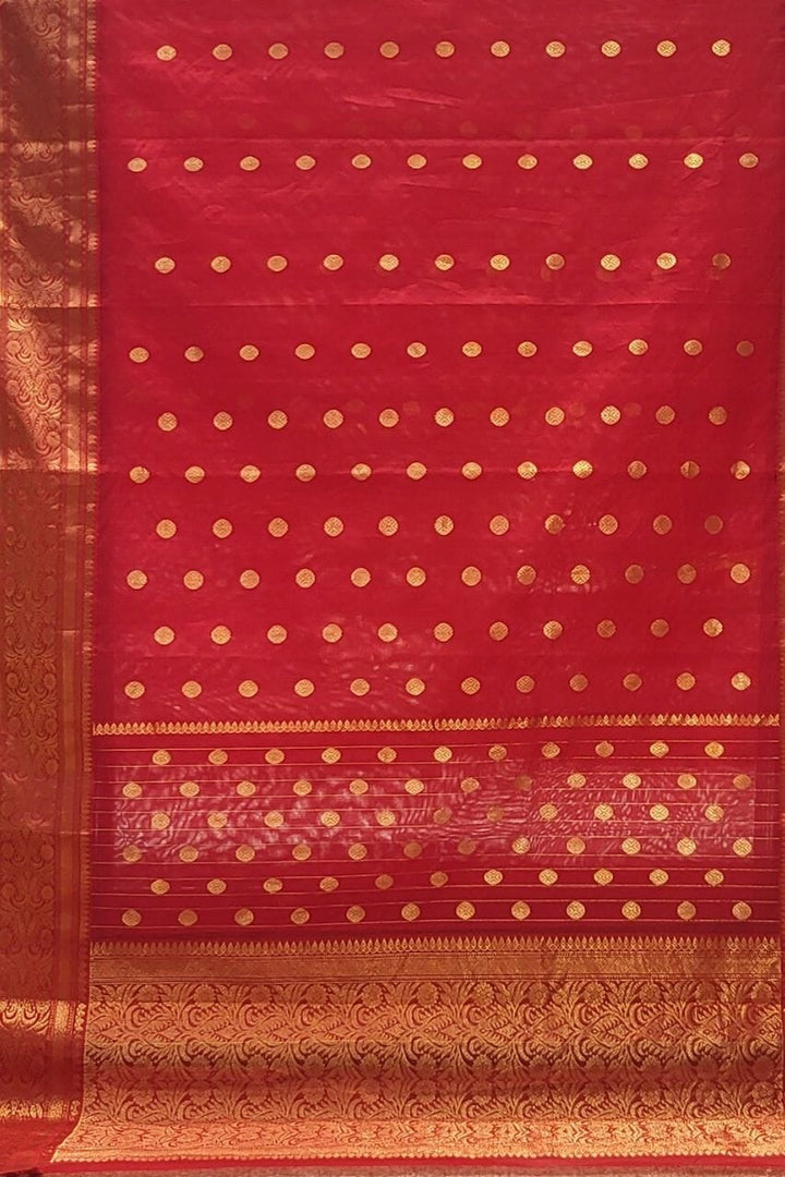 Bridal Saree in Maheshwari Silk With Booti Work