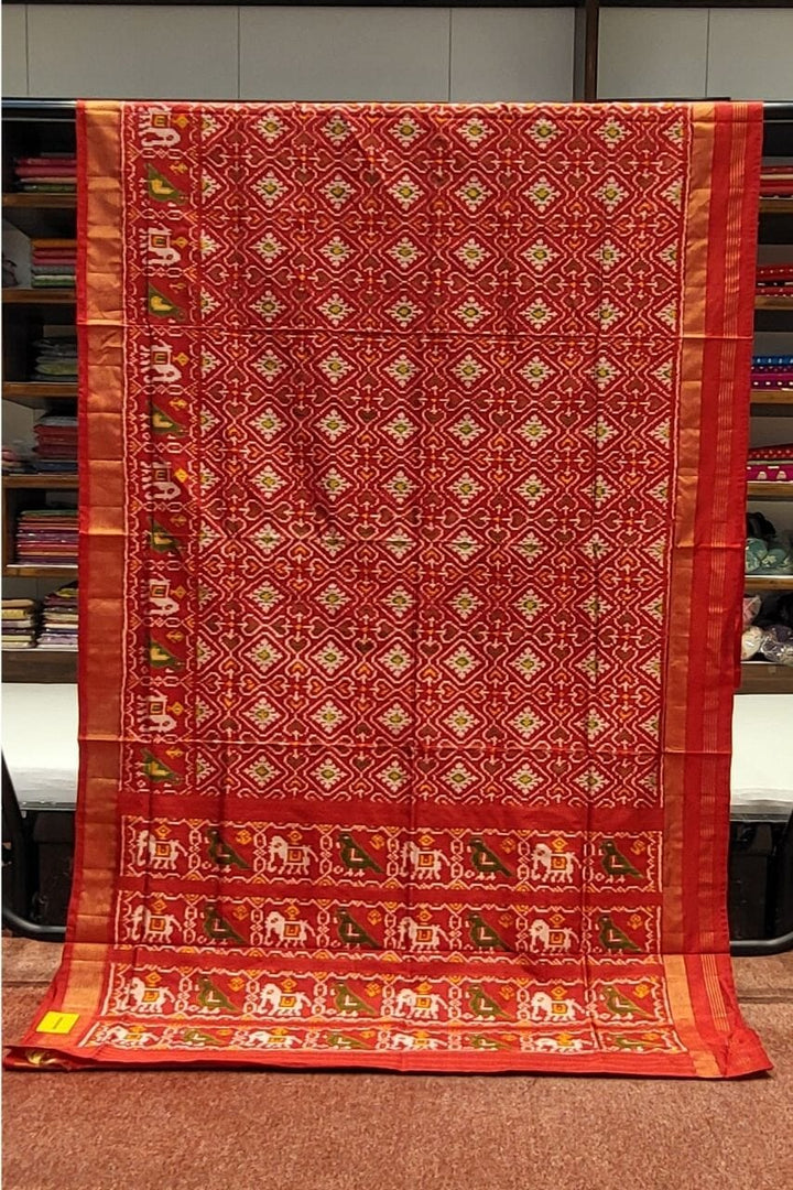 Red Patola Silk Saree for Wedding