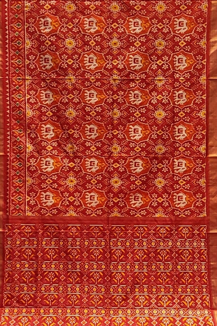 Patan Patola Saree In Red Colour for Brides