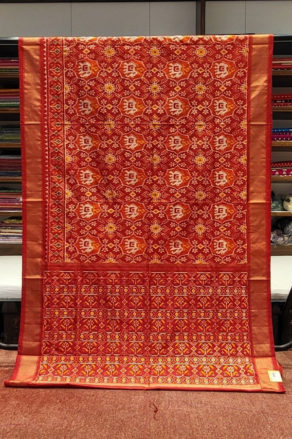 Patan Patola Saree In Red Colour for Brides
