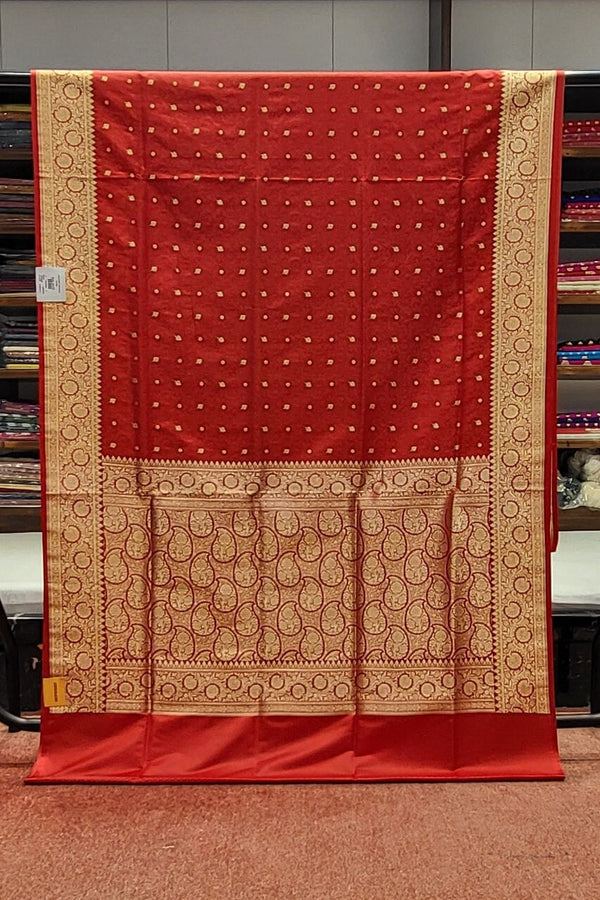 Red Silk Saree With Booti