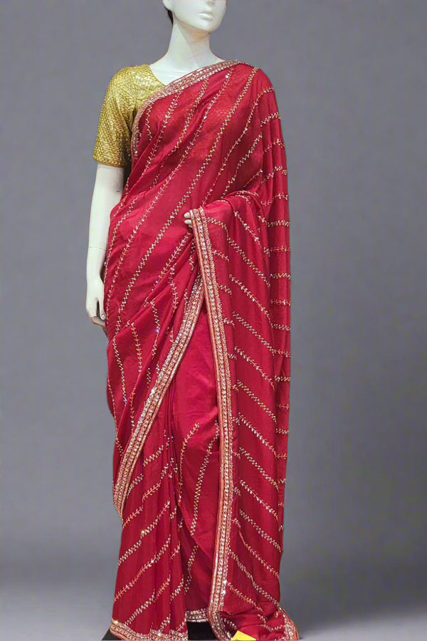 Light Party Wear Saree with Squins Work