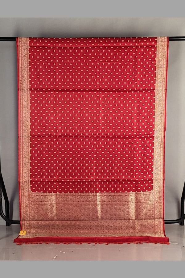 Red Bridal Silk Saree with Hazar Buti- Zari Woven