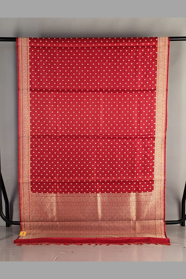Red Bridal Silk Saree with Hazar Buti- Zari Woven