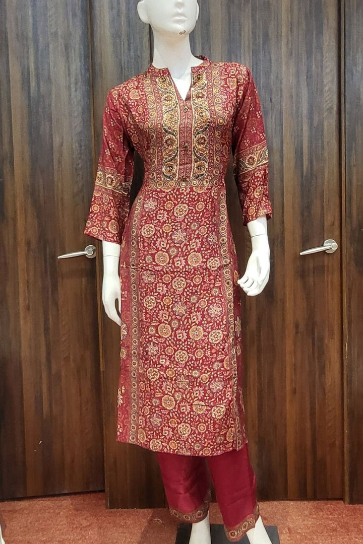 Salwar Kameez for Party Wear- Rust Colour