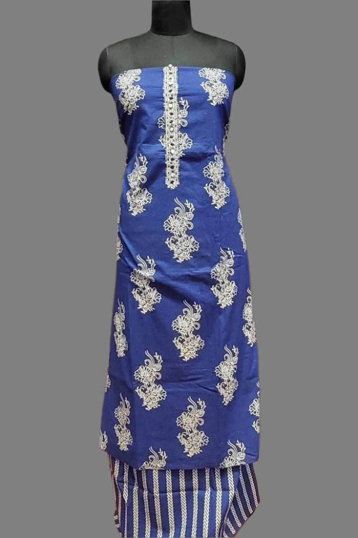 Cotton Unstitched Printed Kurta Set For Women