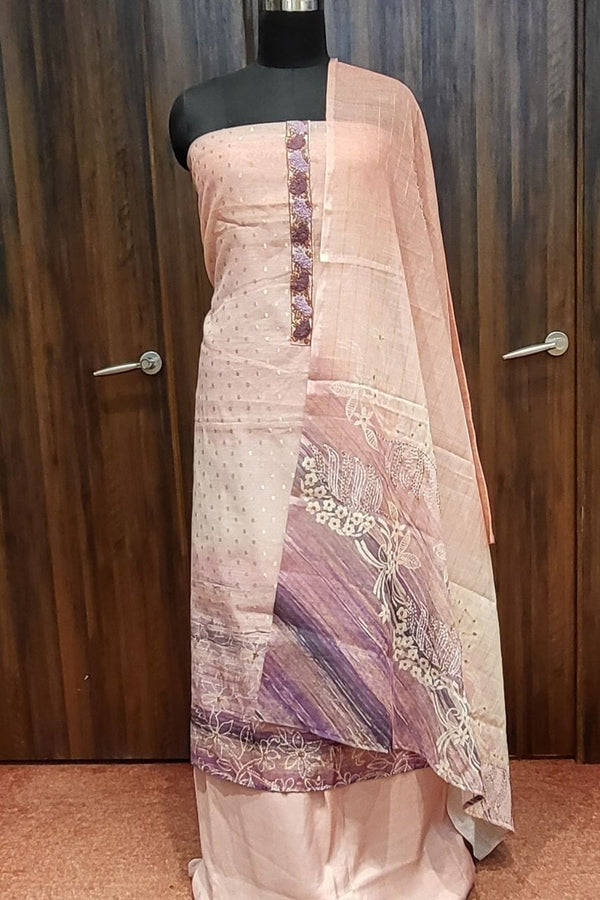 Salwar Suit Piece In Chanderi Silk
