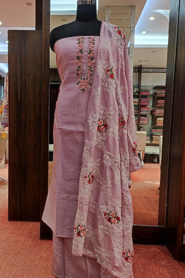 Salwar Suit Piece In Mauve Color