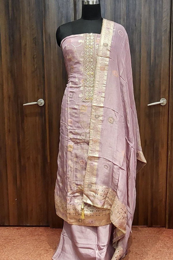 Salwar Suit Piece With Zari Work