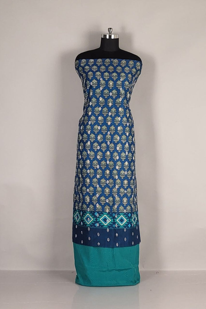 Salwar Suit Piece in Printed Chanderi Cotton
