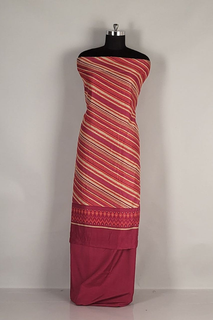 Salwar Suit Piece in Maroon Chanderi Cotton