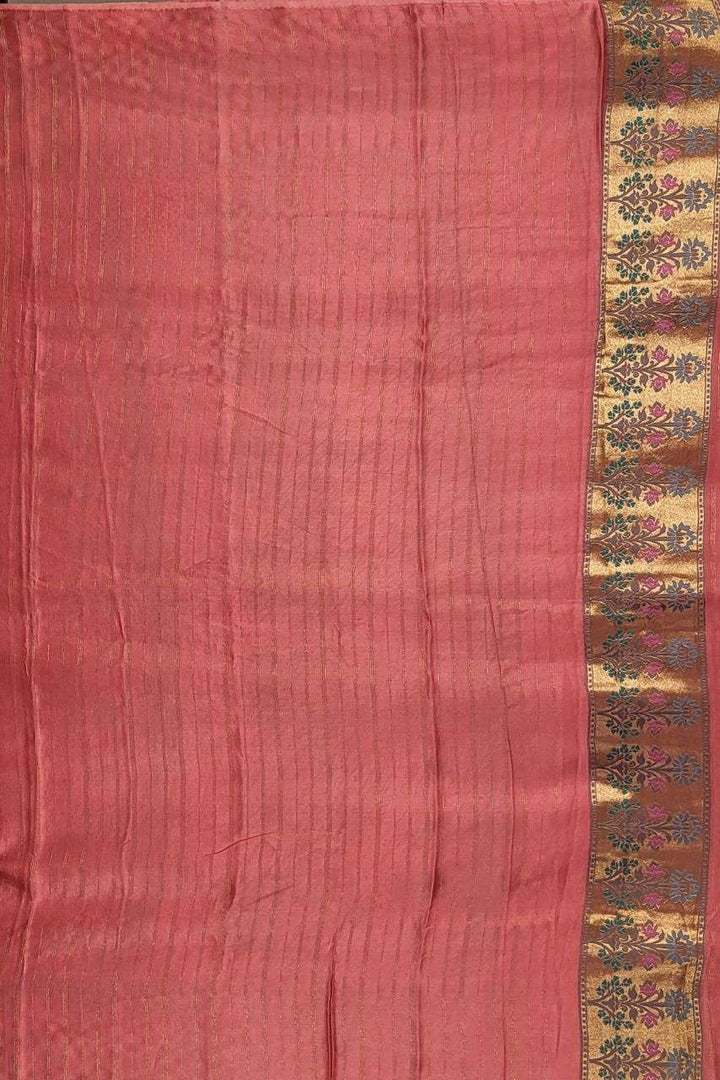 Saree in Fancy Silk with Kalamkari Border