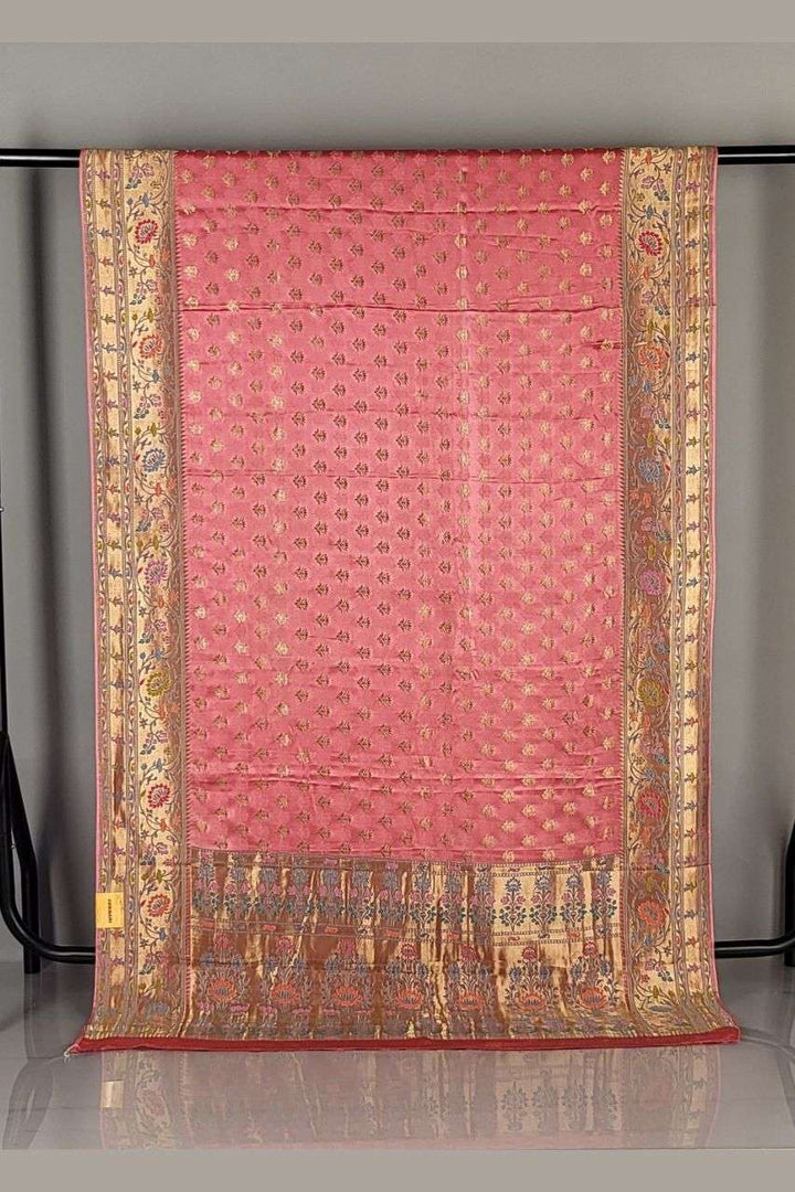 Saree in Fancy Silk with Kalamkari Border