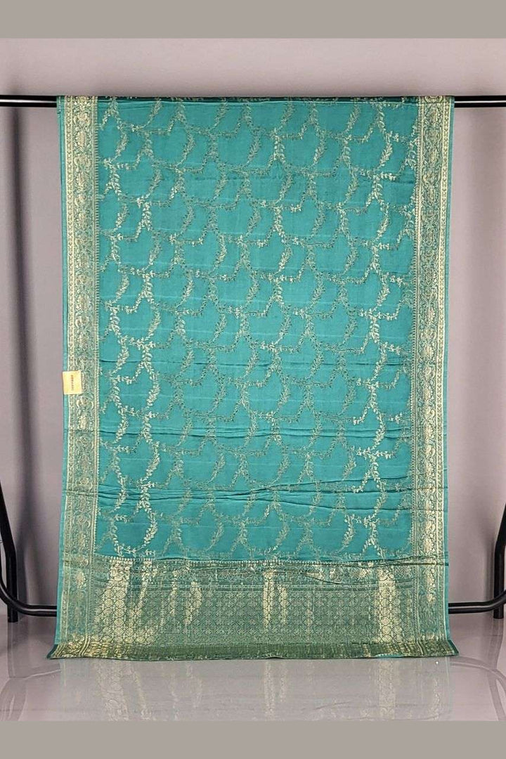 Saree in Semi Mashru Silk with Golden Work