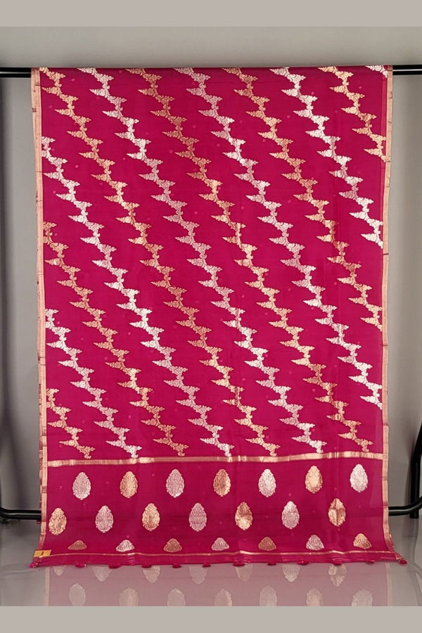 Saree in Pink Organza with Patli Pallu