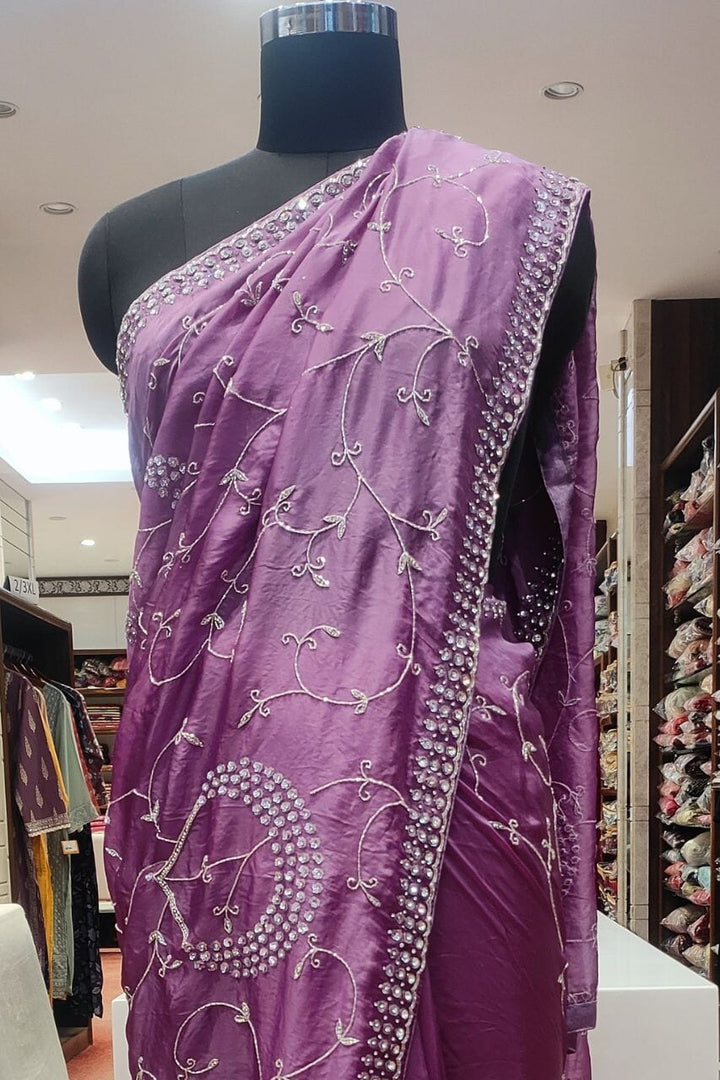 Satin Silk With Stone Work