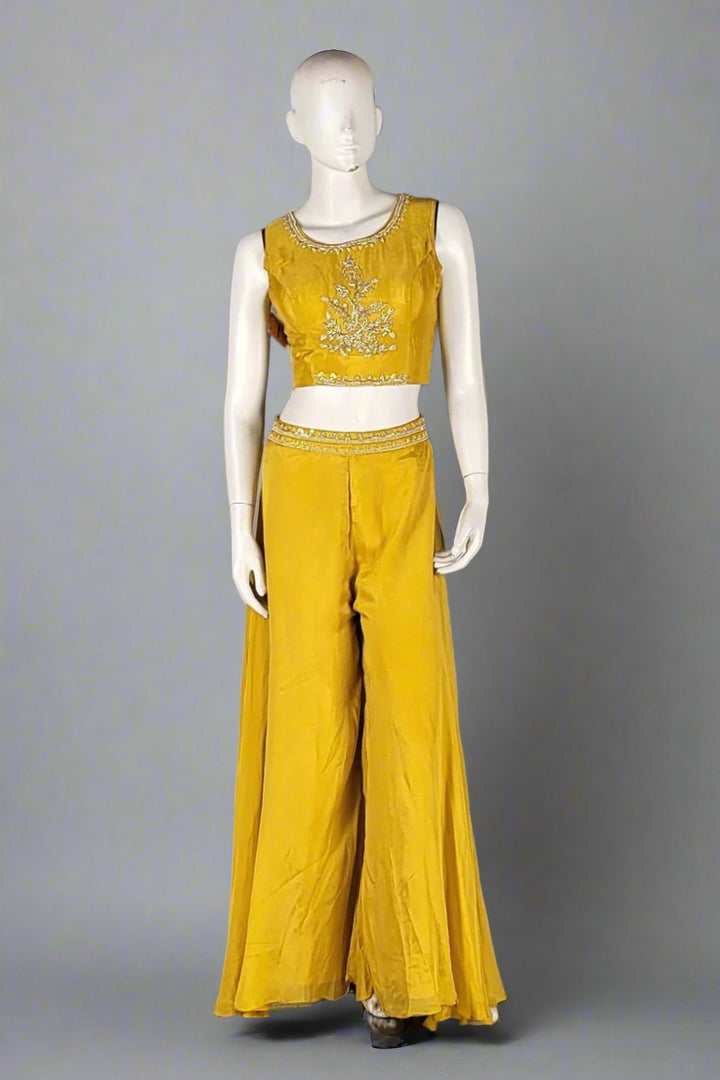 Indo Western Sharara Set With Crop Top