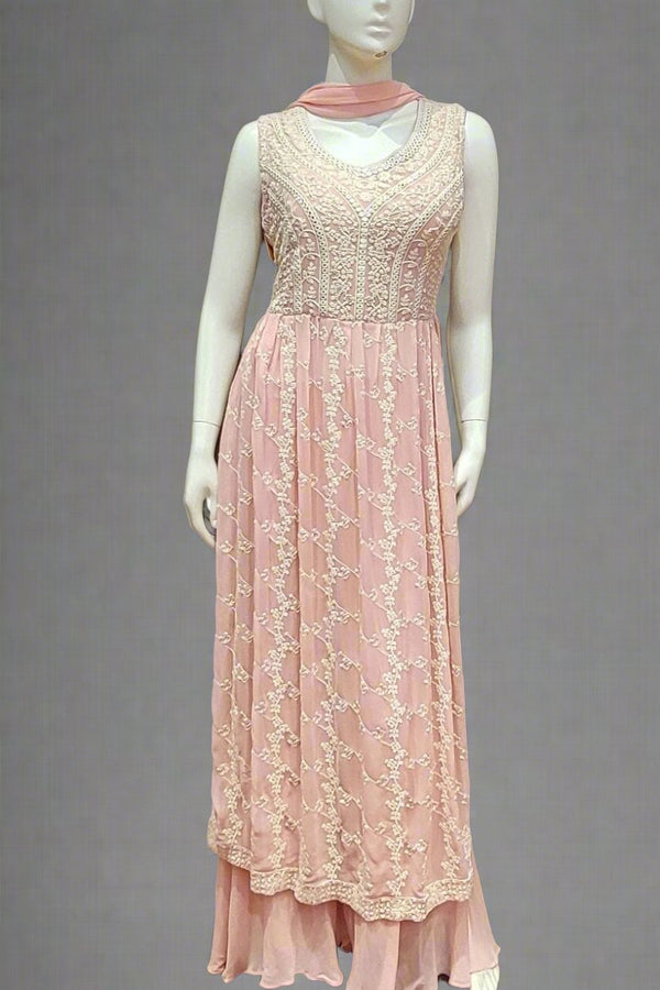 Georgette Sharara Suit for Puja Look