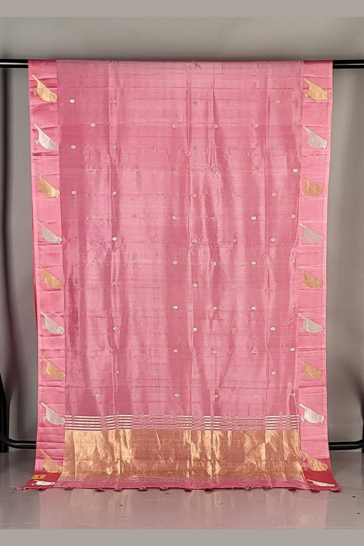 Shikargah Saree in Pink Colour Katan Silk