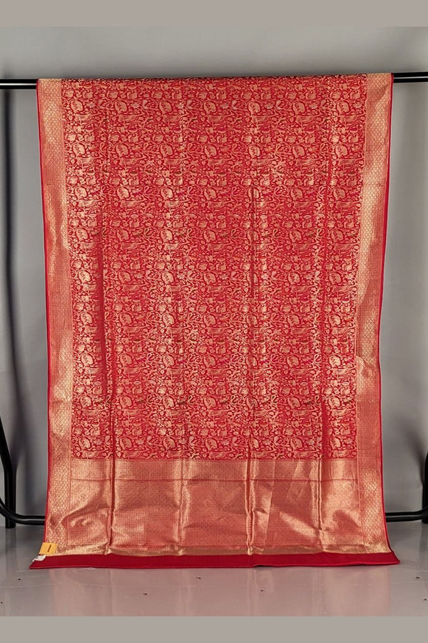 Shikargah Saree in Red Colour Katan Silk