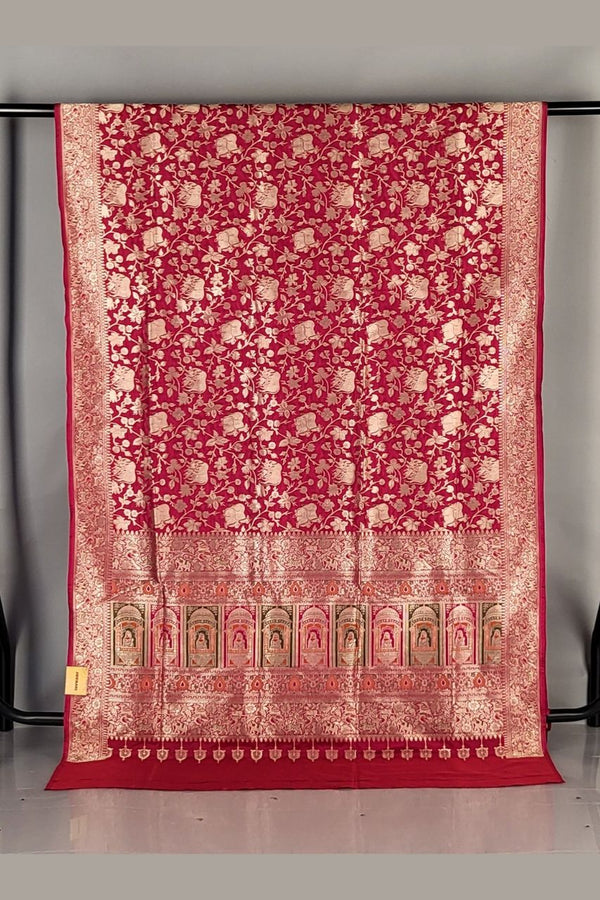 Shikargah Saree on Handwoven Katan Silk