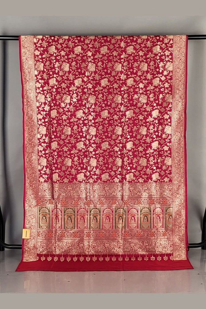 Shikargah Saree on Handwoven Katan Silk