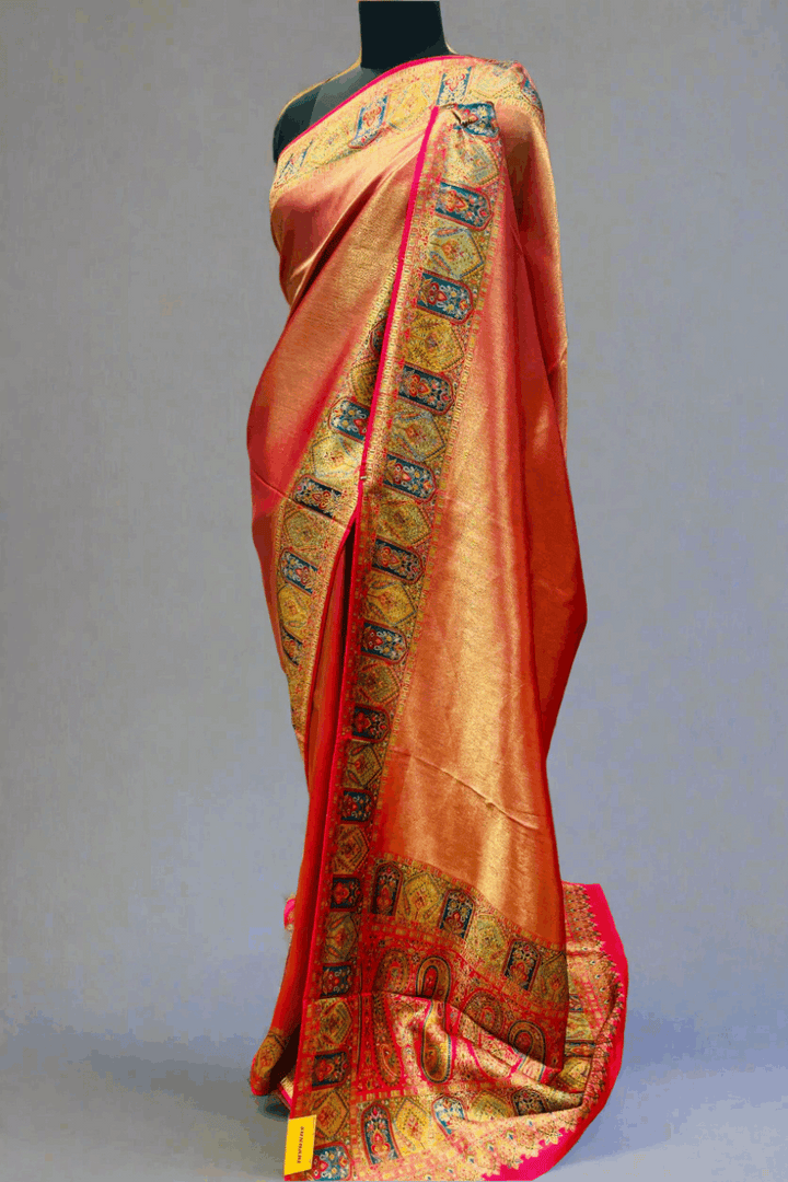 Silk Saree on Dual Shade for Partywear