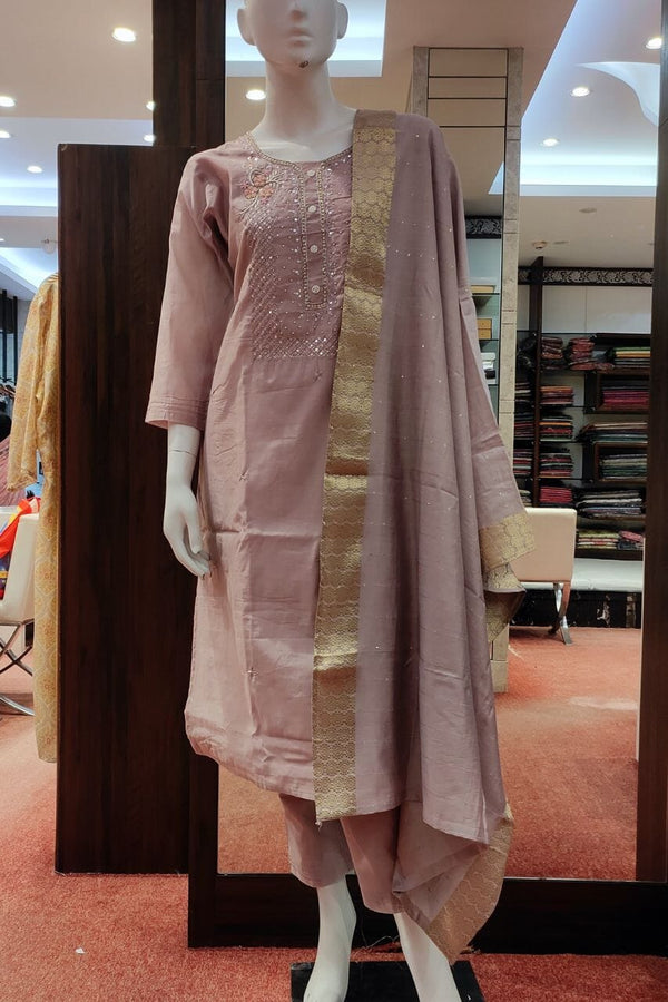 Silk Salwar Kurti Set With Dupatta